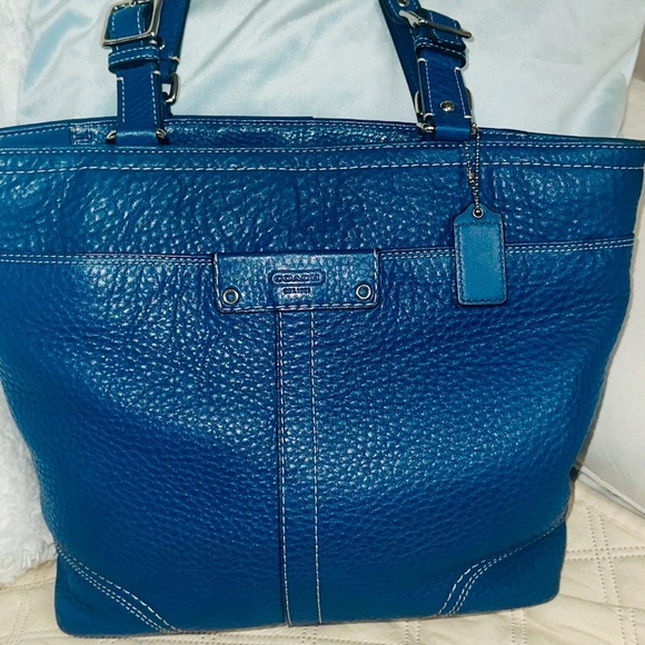 Coach Hamilton F13089 blue pebble leather - Picture 1 of 12